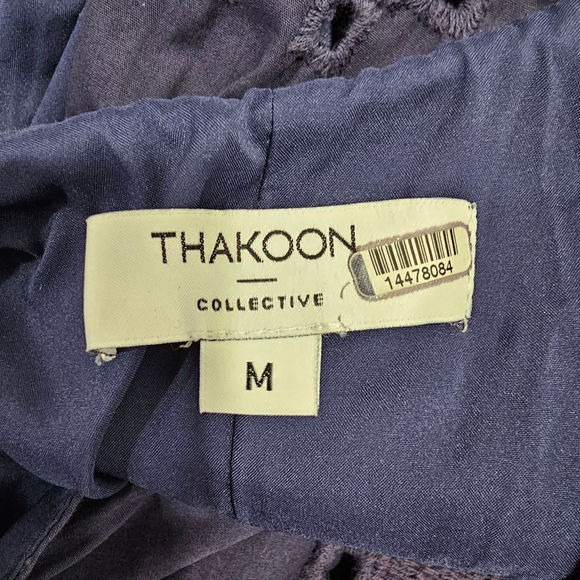 Thakoon Collective Navy Eyelet Shift Dress Sz M - Picture 2 of 12